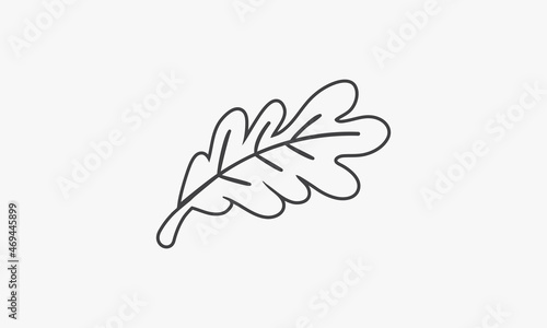 line icon oak leaf isolated on white background.
