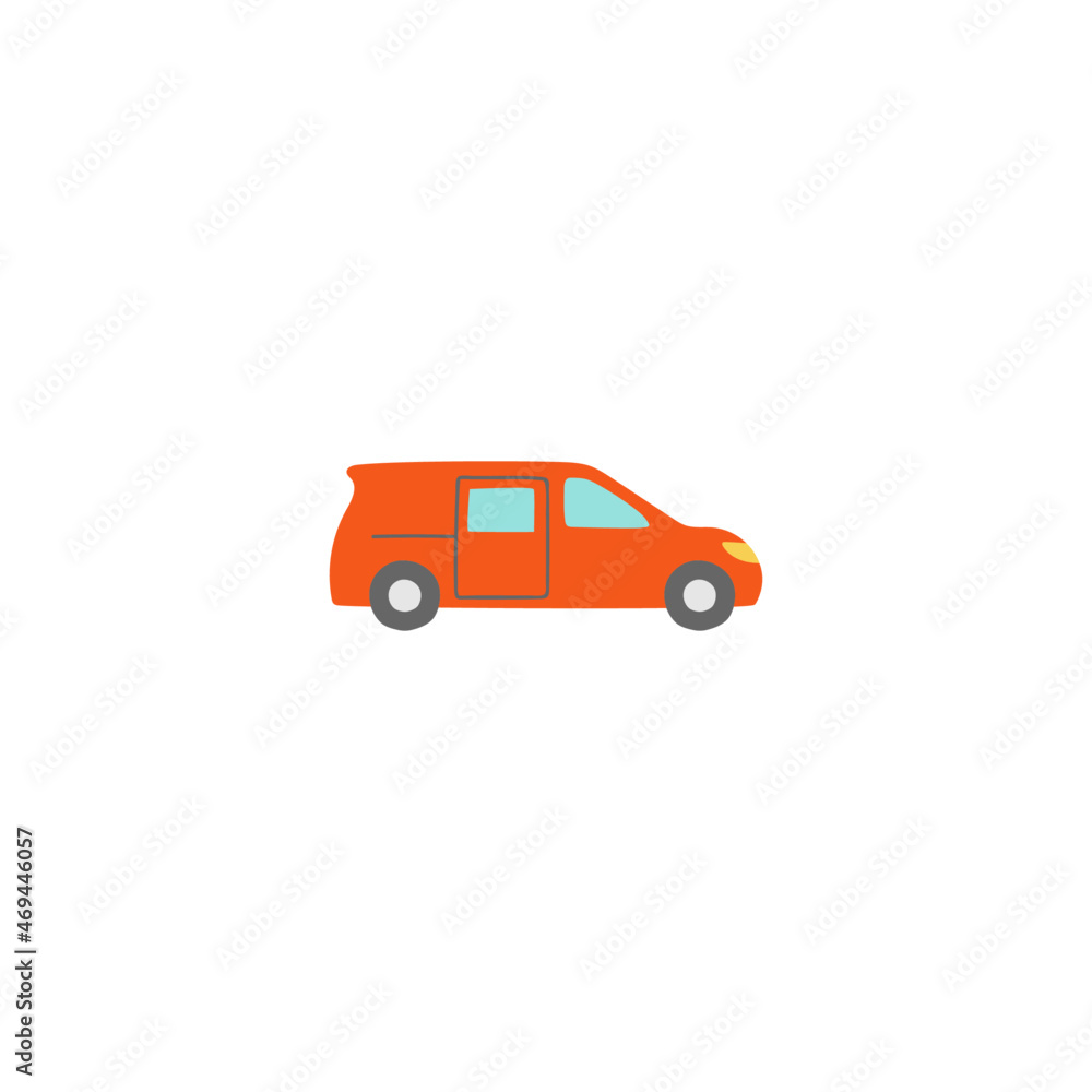 Obraz premium box car icon in color icon, isolated on white background