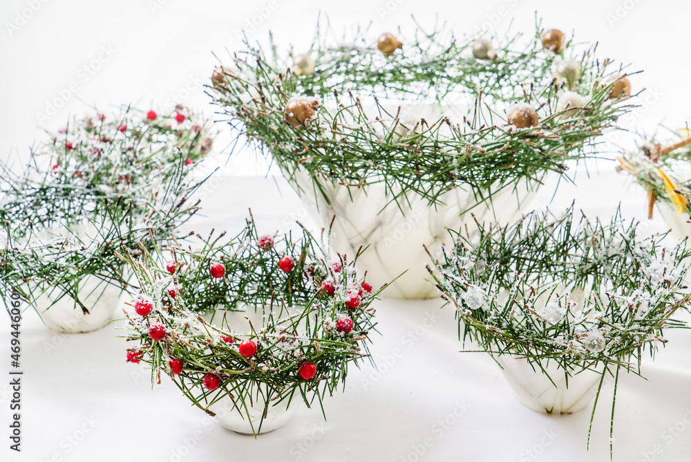 Fototapeta premium creative Christmas decoration on the white