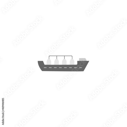 Gas, oil tanker ship icon in color icon, isolated on white background 