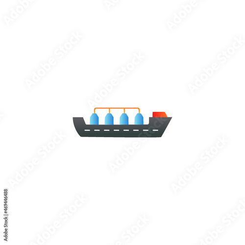 Gas, oil tanker ship icon in gradient color, isolated on white background