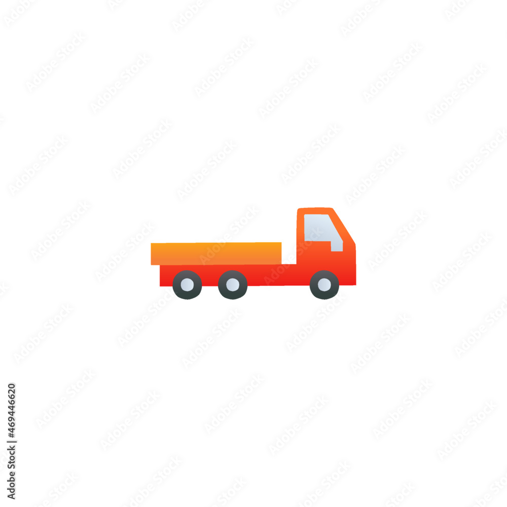 Flatbed, flatbedlorry truck icon in gradient color, isolated on white background
 