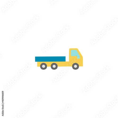 Flatbed, flatbedlorry truck icon in color icon, isolated on white background