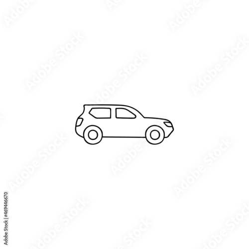 offroad car icon in flat black line style  isolated on white background