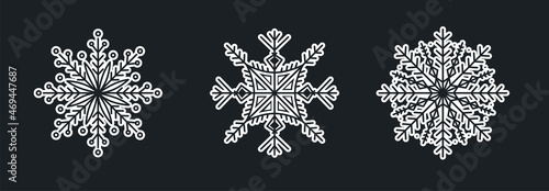 White Set  vector snowflakes isolated , Ethnic  ice cristal ornament,  christmas icons, snowflakes for print, design for banner, idea, cover, booklet, print, flyer, card, poster, badge, postcard