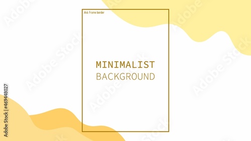 abstract background. minimalist background design. orange color concept. a4 size border. eps10 vector