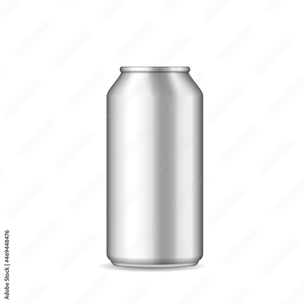 Aluminium can of drink. Bottle for beer. Mockup of can bottle for soda or cola. Silver aluminum box for water, energy drink. Blank 3d mock up for cold juice. Realistic container. Vector Aluminium can of drink. Bottle for beer. Mockup of can bottle for soda or cola. Silver aluminum box for water, energy drink. Blank 3d mock up for cold juice. Realistic container. Vector