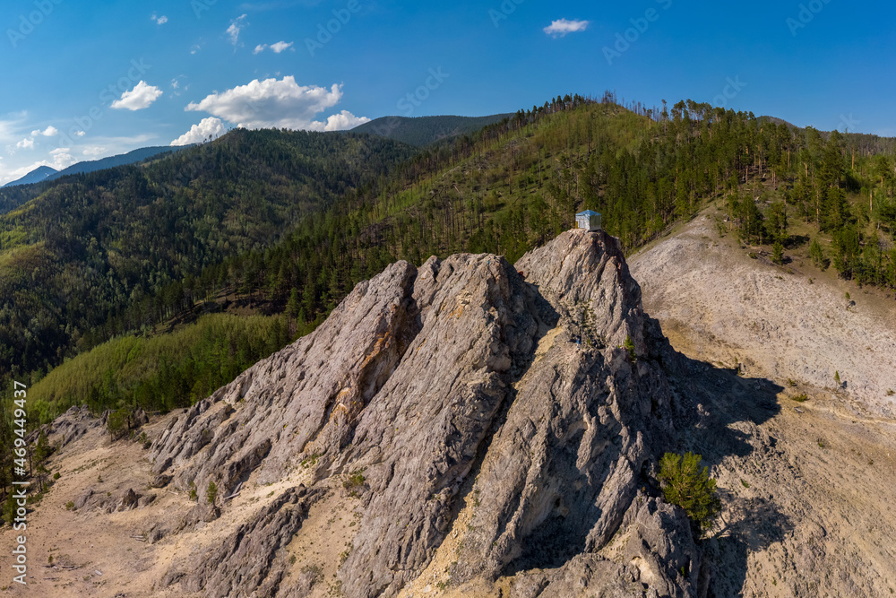 aerial view of Bukha-Noyon rock
