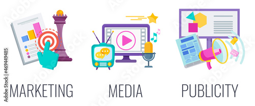 Marketing plan. Marketing mix infographic flat vector illustration.