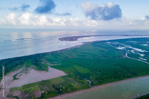 Aerial view of Xuan Thuy National Park in Namdinh province, Vietnam.
