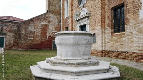 Wallpaper Mural Europe, Italy , Venice -  white marble ancient historic water well in the courtyard of a church on the island of Murano Torontodigital.ca