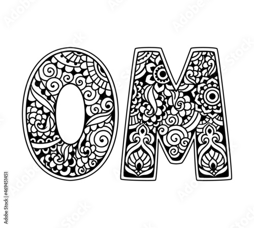 Om yoga logo esoteric art. Vector illustration. Design, hand drawn zenart