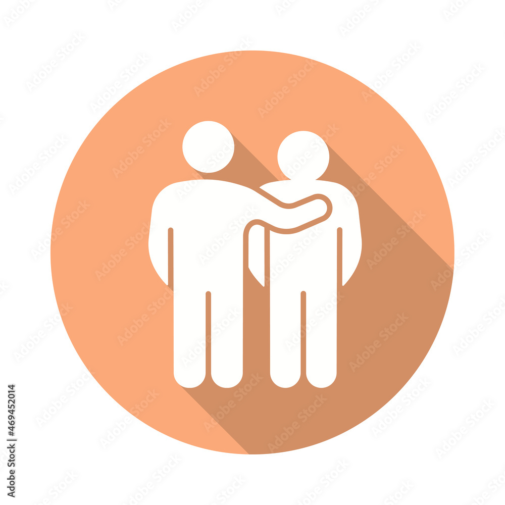 Charity icon with long shadow for graphic and web design. Charity icon with long shadow for graphic and web design.