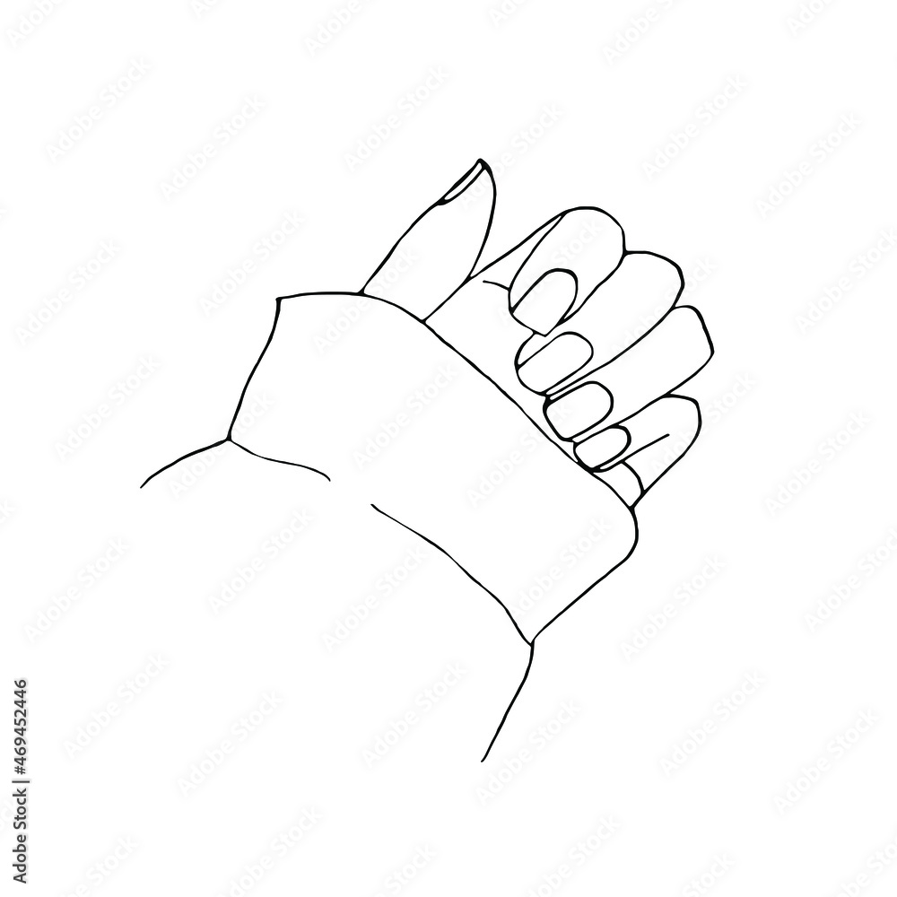 Obraz premium Doodle hand.Hand-painted illustration.Doodle hand-drawn illustration.