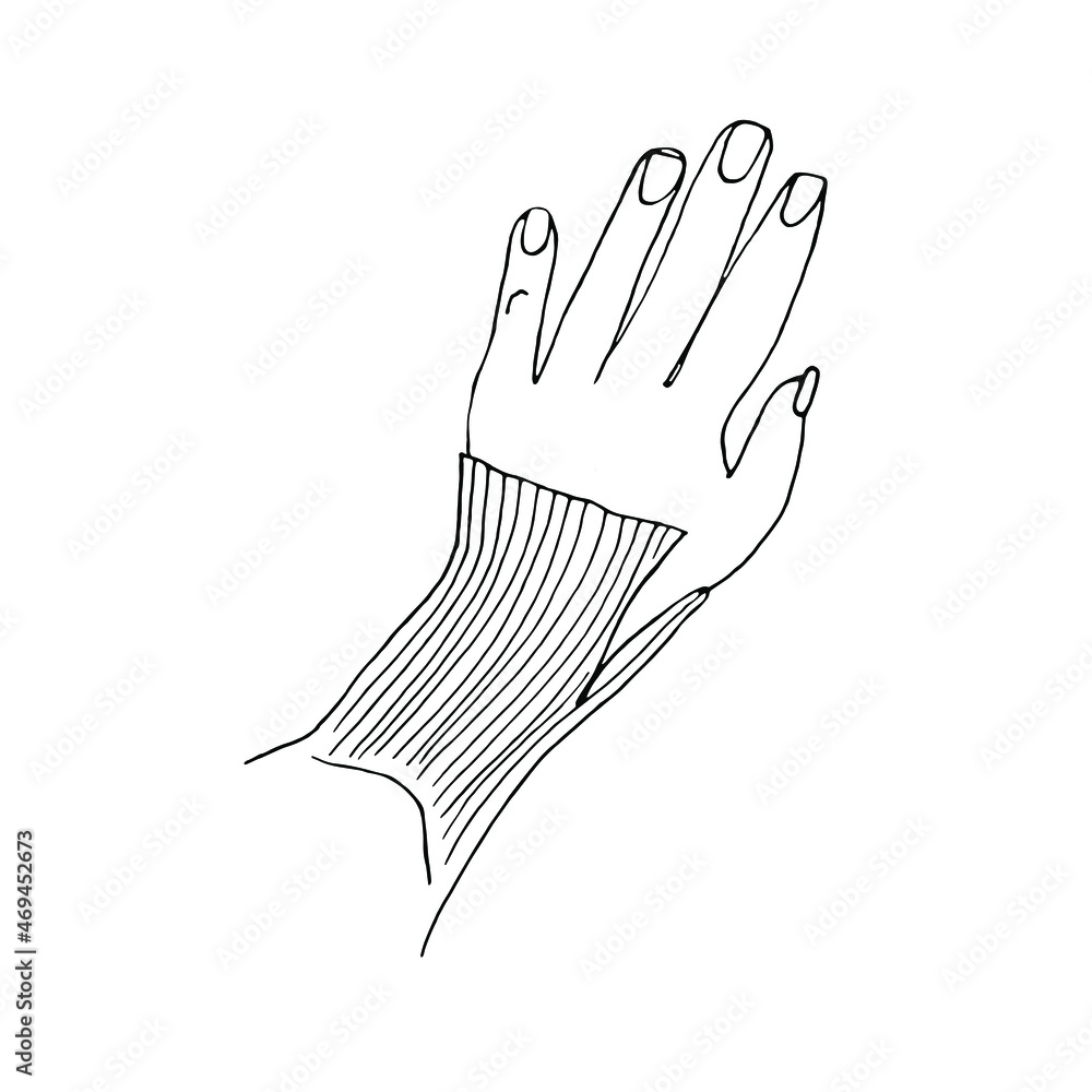 Obraz premium Arm doodle.Hand-painted illustration.Doodle hand-drawn illustration.