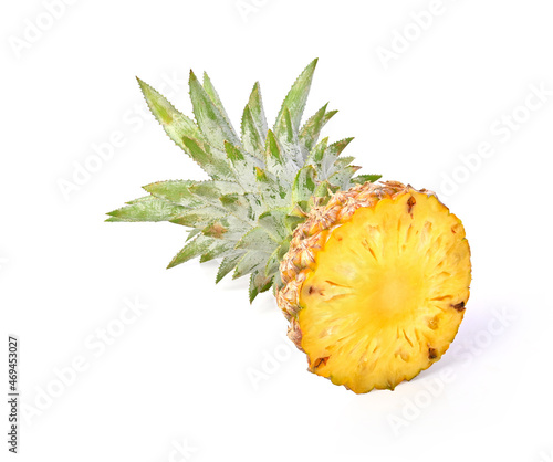 pineapple slice on white background