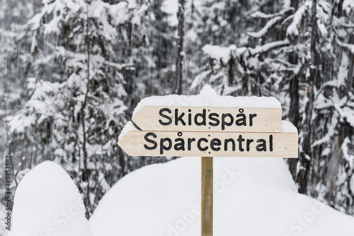 Cross country skiing sign in Sweden