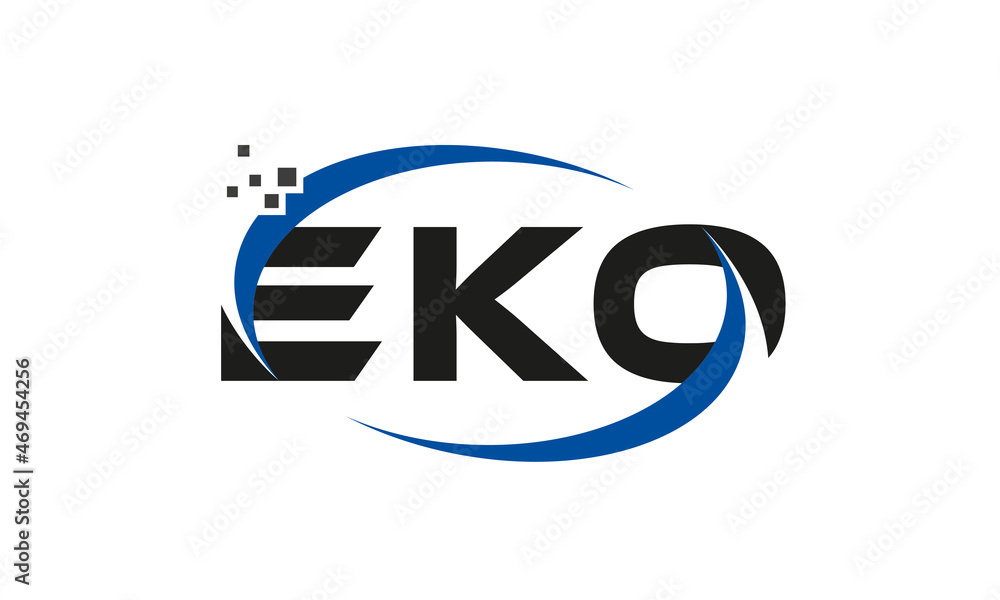 dots or points letter EKO technology logo designs concept vector Template Element - obrazy, fototapety, plakaty 