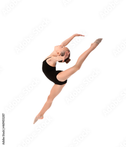 Little girl doing gymnastic...