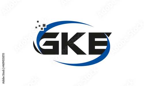 dots or points letter GKE technology logo designs concept vector Template Element