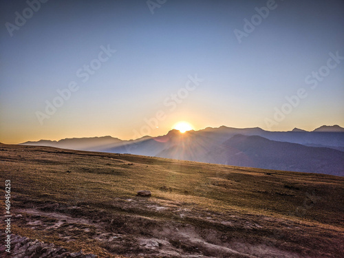 Sunset on mountains