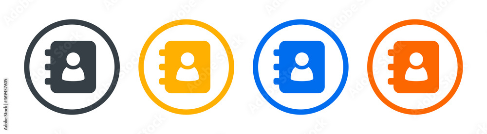 Address book contact icon. Vector illustration symbol Address book contact icon. Vector illustration symbol