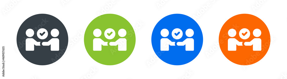 Agreement vector icon. People handshake symbol. Partnership sign illustration Agreement vector icon. People handshake symbol. Partnership sign illustration