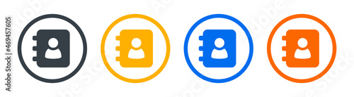 Address book contact icon. Vector illustration symbol