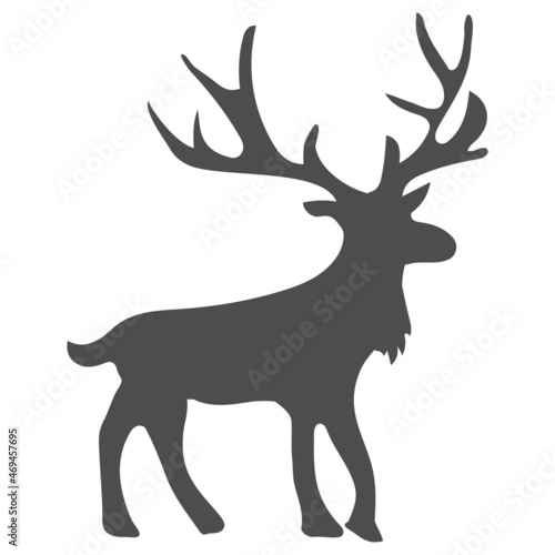 トナカイのシルエットべた塗り