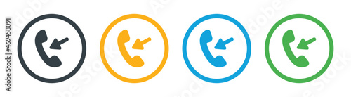 Incoming phone call icon. Vector illustration