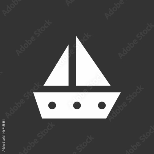 Ship Glyph Inverted Vector Icon Design