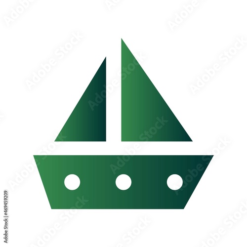 Ship Glyph Gradient Vector Icon Design