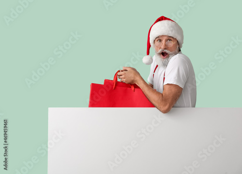 Shocked Santa Claus with bl...
