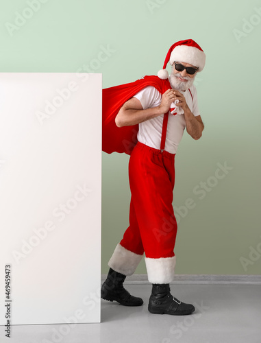 Cool Santa Claus with blank...