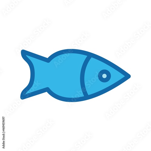 Fish Line Filled Blue Vector Icon Design