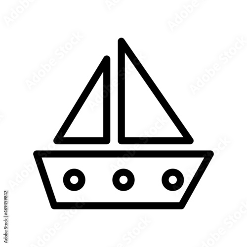 Ship Line Vector Icon Design