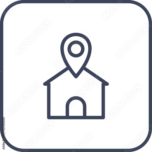  Location Line Round Corner Vector Icon Design