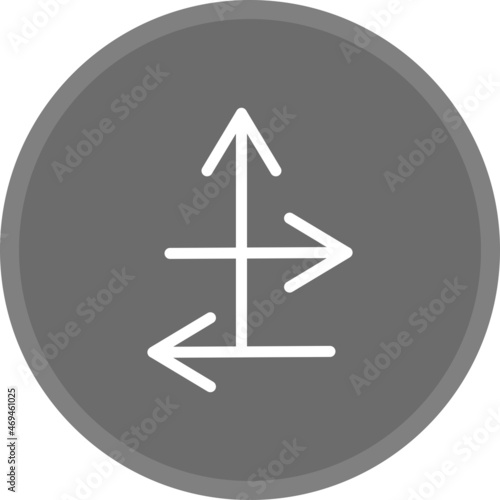 Directions Line Circle Grey Vector Icon Design