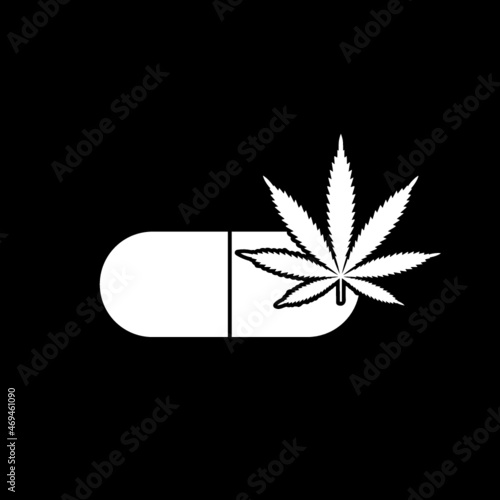 Medical cannabis icon isolated on dark background