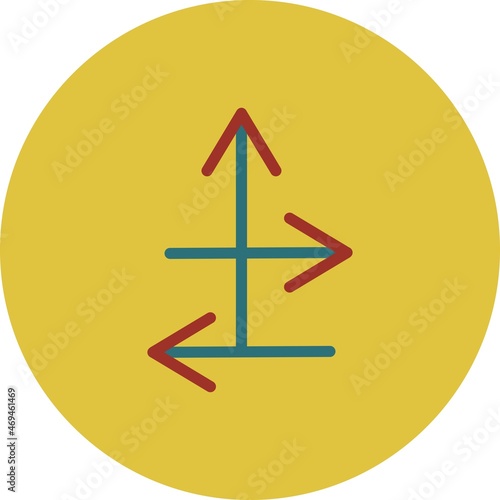 Directions Line Two Color Vector Icon Design
