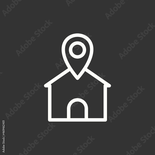 Location Line Inverted Vector Icon Design