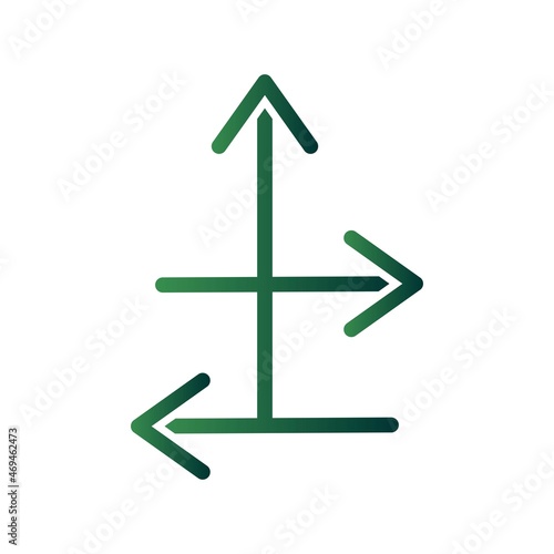 Directions Glyph Gradient Vector Icon Design