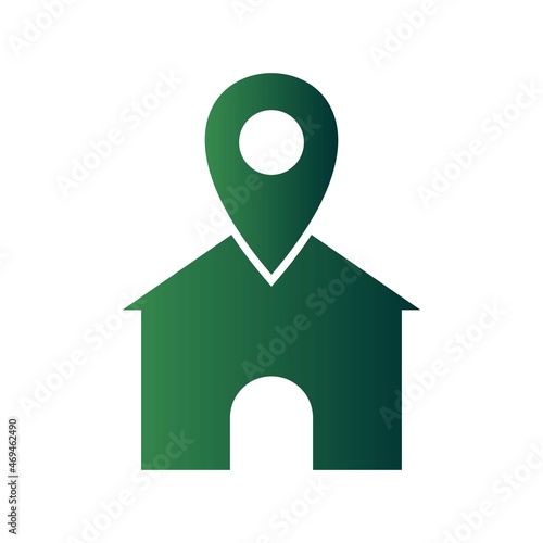 Location Glyph Gradient Vector Icon Design