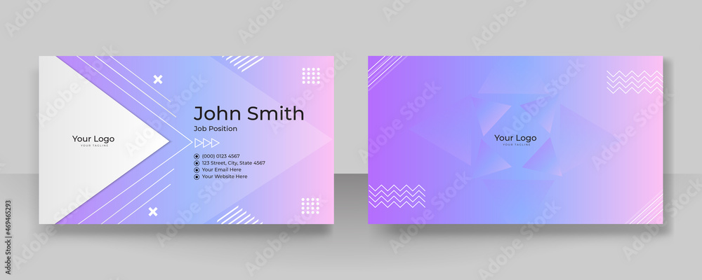 Modern trendy business card template with colorful abstract background. Modern Business Card - Creative and Clean Business Card Template.