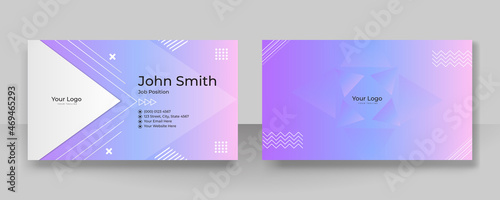 Modern trendy business card template with colorful abstract background. Modern Business Card - Creative and Clean Business Card Template.