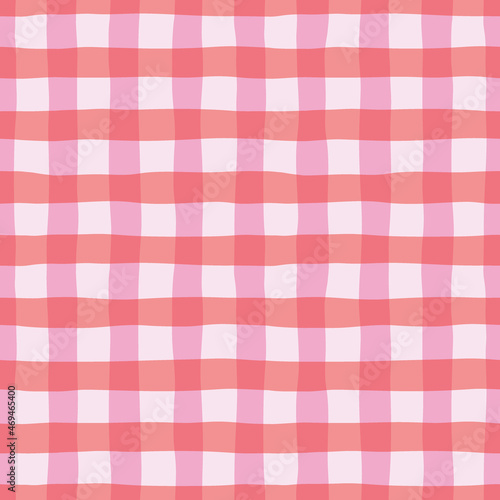 Gingham plaid vector seamless pattern. Buffalo check surface design. Geometric abstract background.