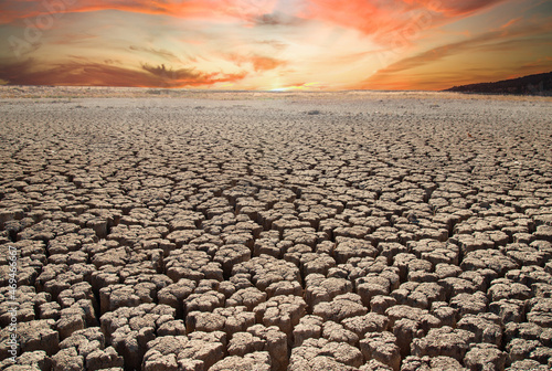 Infertile barren cracked surface due to global warming