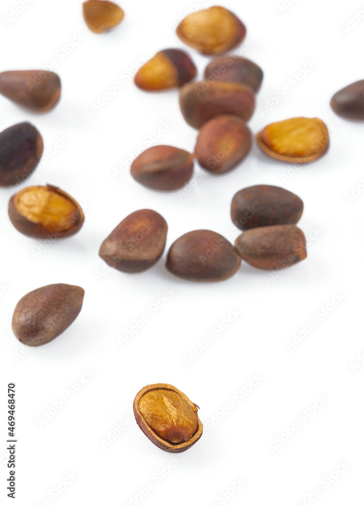 pine nuts isolated on white background pine nuts isolated on white background
