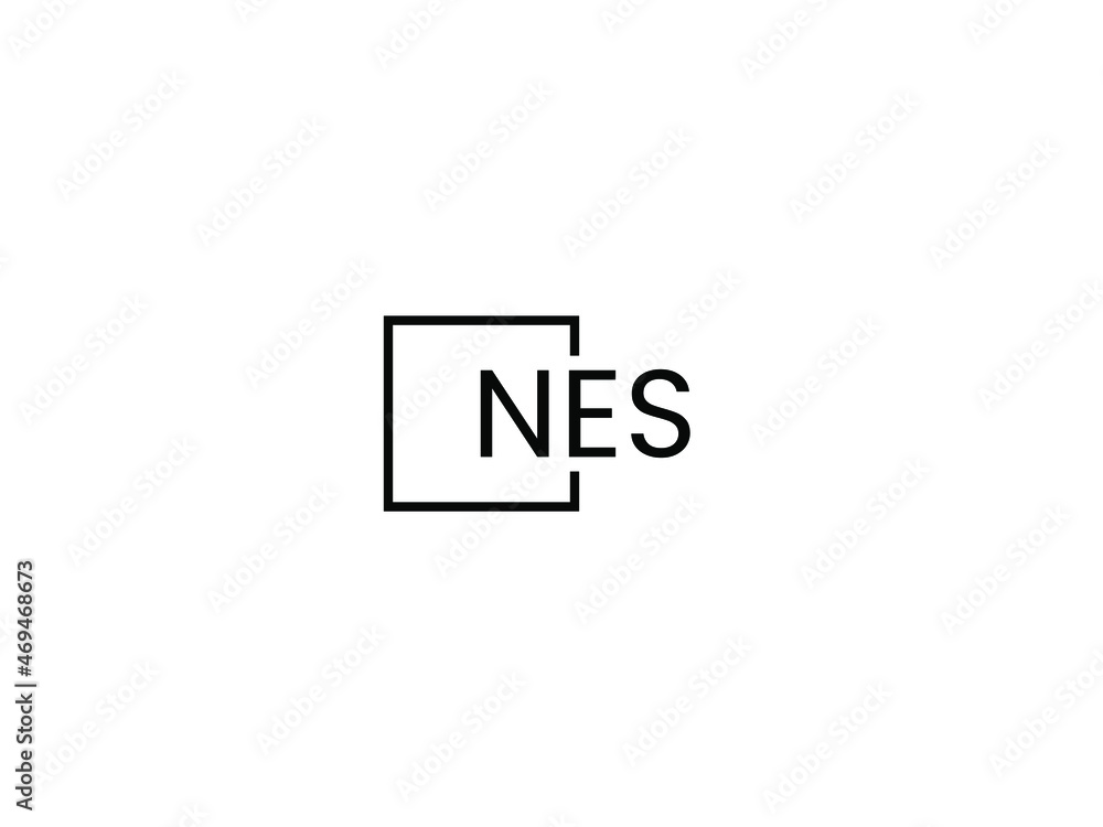 Obraz premium NES letter initial logo design vector illustration