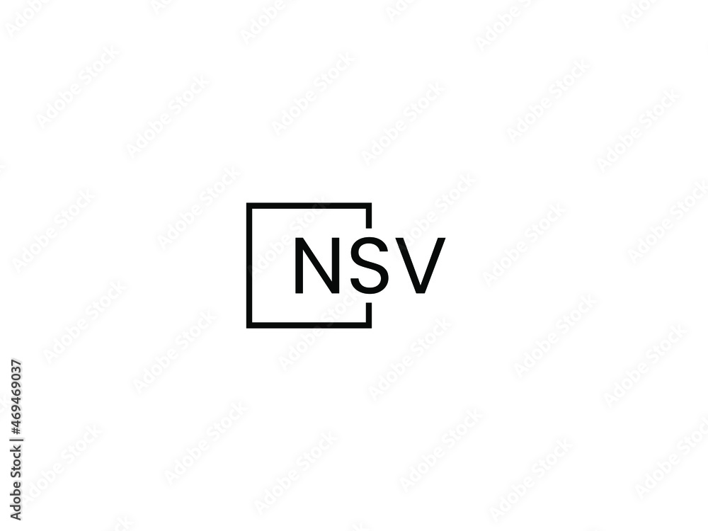 NSV letter initial logo design vector illustration NSV letter initial logo design vector illustration